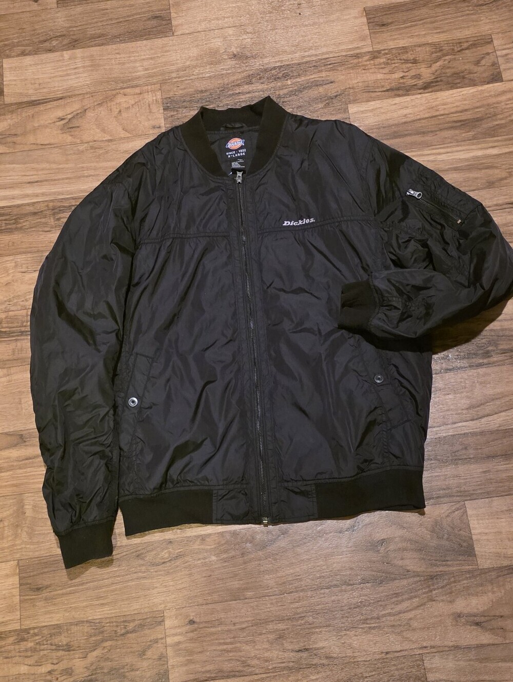 Dickies Black Bomber Jacket with Ribbed Trim